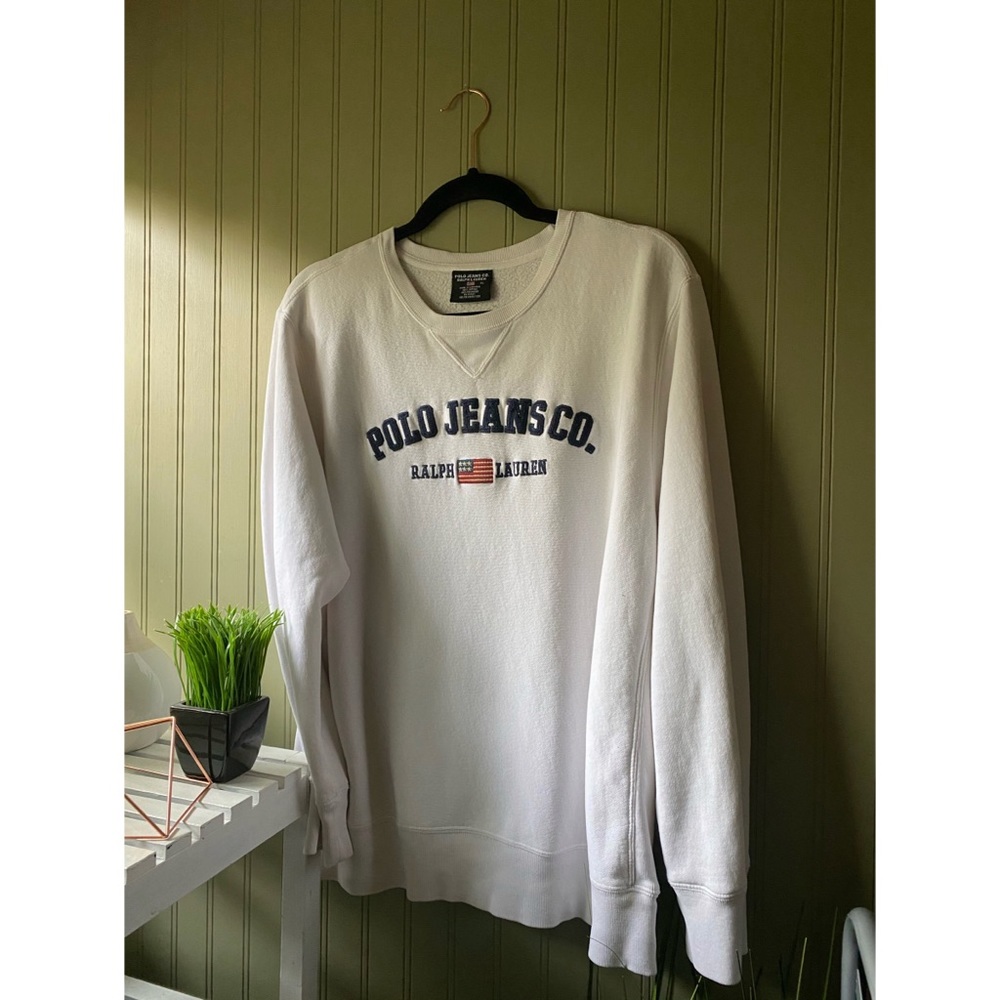 Ralph Lauren vintage crisp white sweater